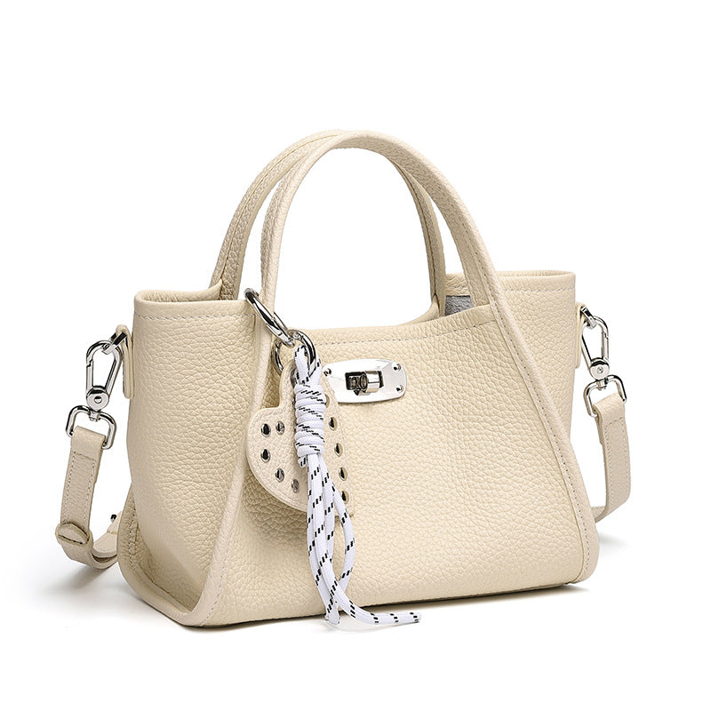 Women's First Layer Cattlehide Leather Fashion Portable Vegetable Basket Wild Genuine Women's Messenger Bag