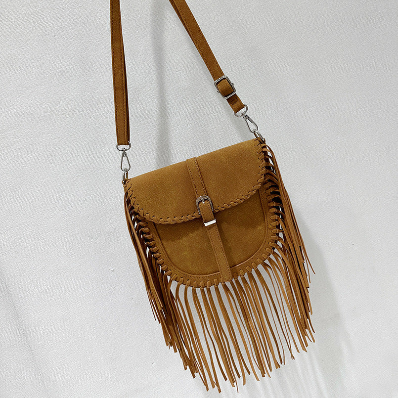 Women's Handmade Suede Saddle Retro Ethnic Style Women's Messenger Bag