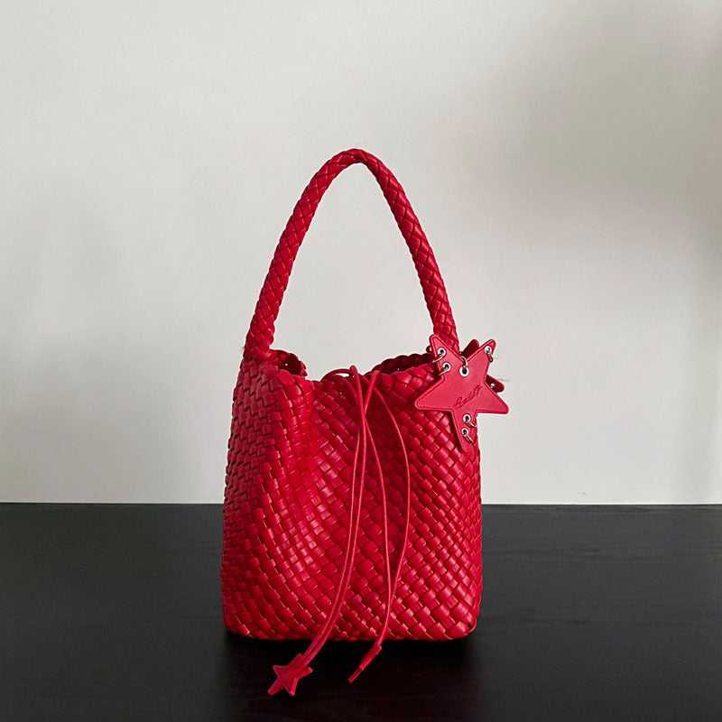 Women's Gun Champagne Woven Large Capacity High-grade Women's Shoulder Bag