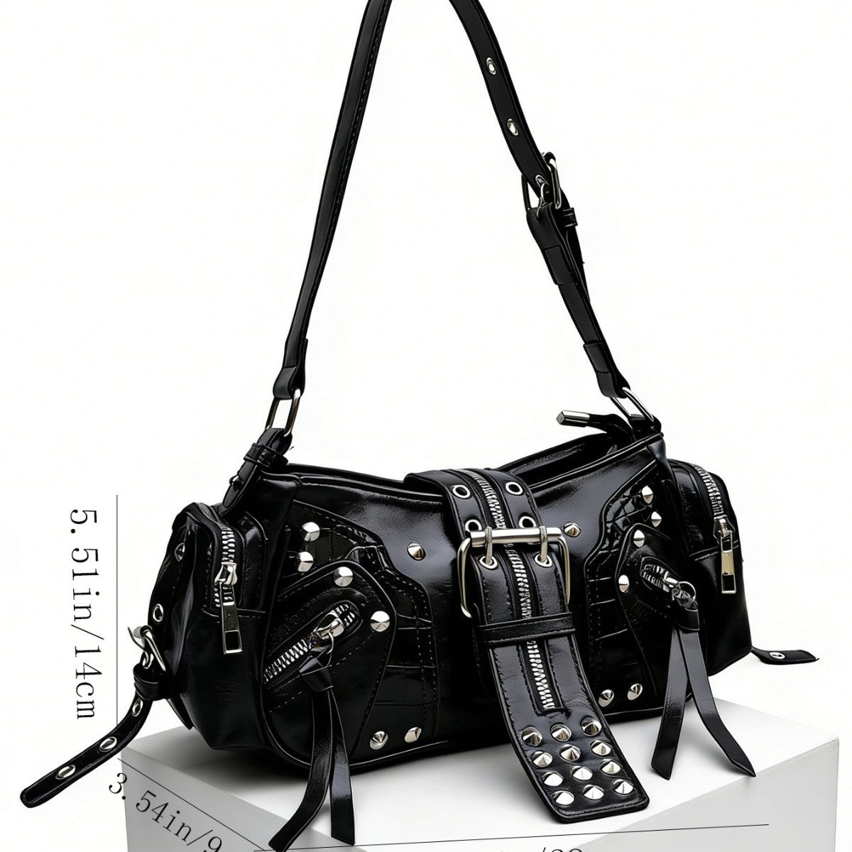 Graceful Women's Underarm Leopard Print Motorcycle Women's Shoulder Bag
