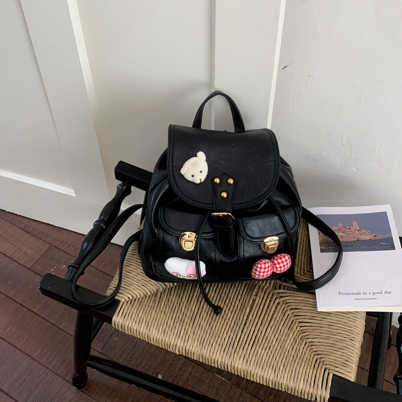 Women's American Style Retro Cartoon Large Capacity College Cute Women's Backpack
