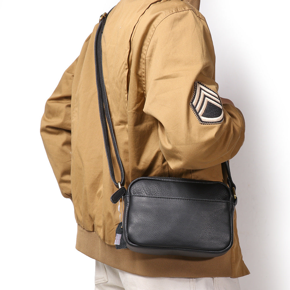 Men's Top Layer Cowhide Commuter Genuine Leather Clutch Bags