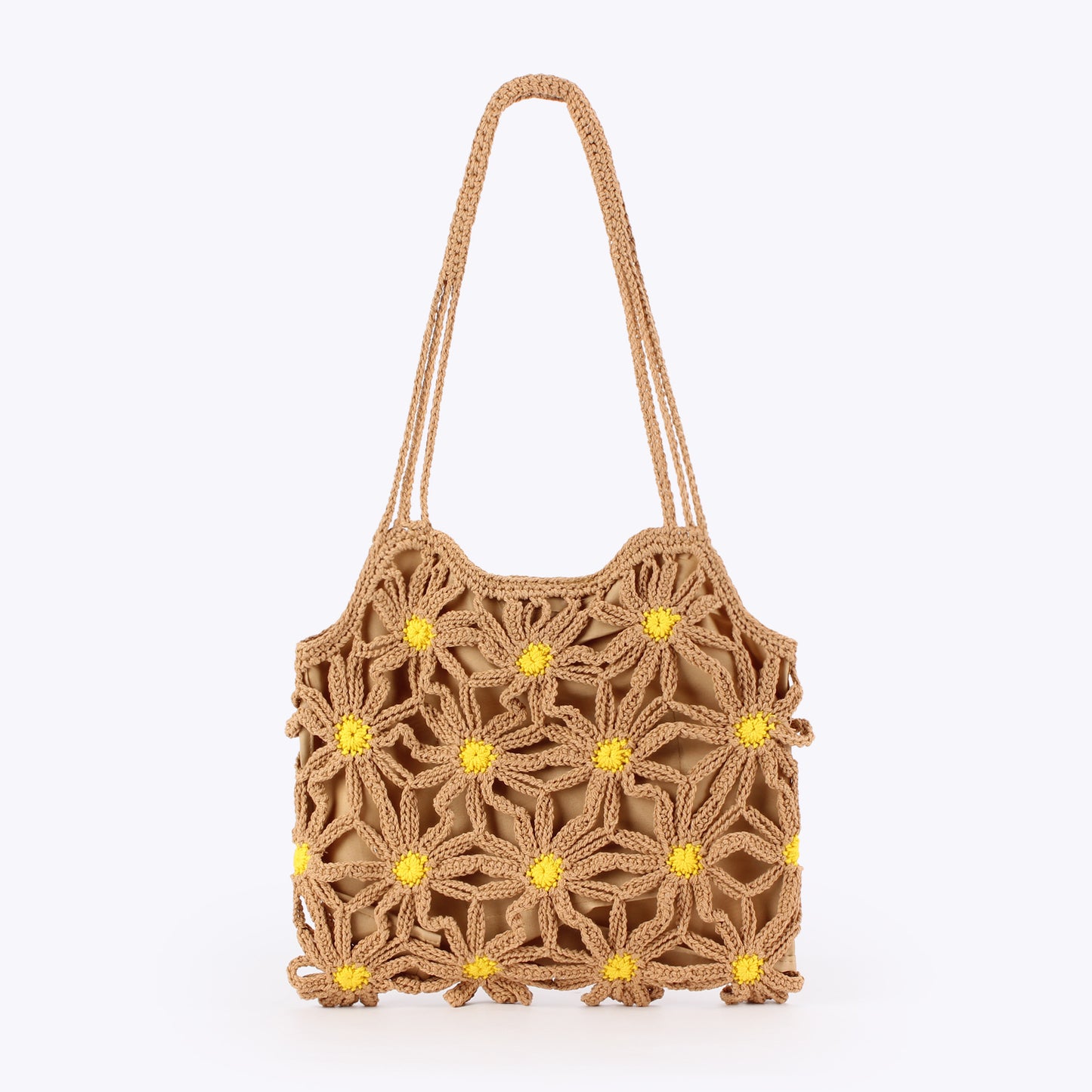 Women's Hand-woven Cotton String Hollow Flower Seaside Holiday Women's Shoulder Bag