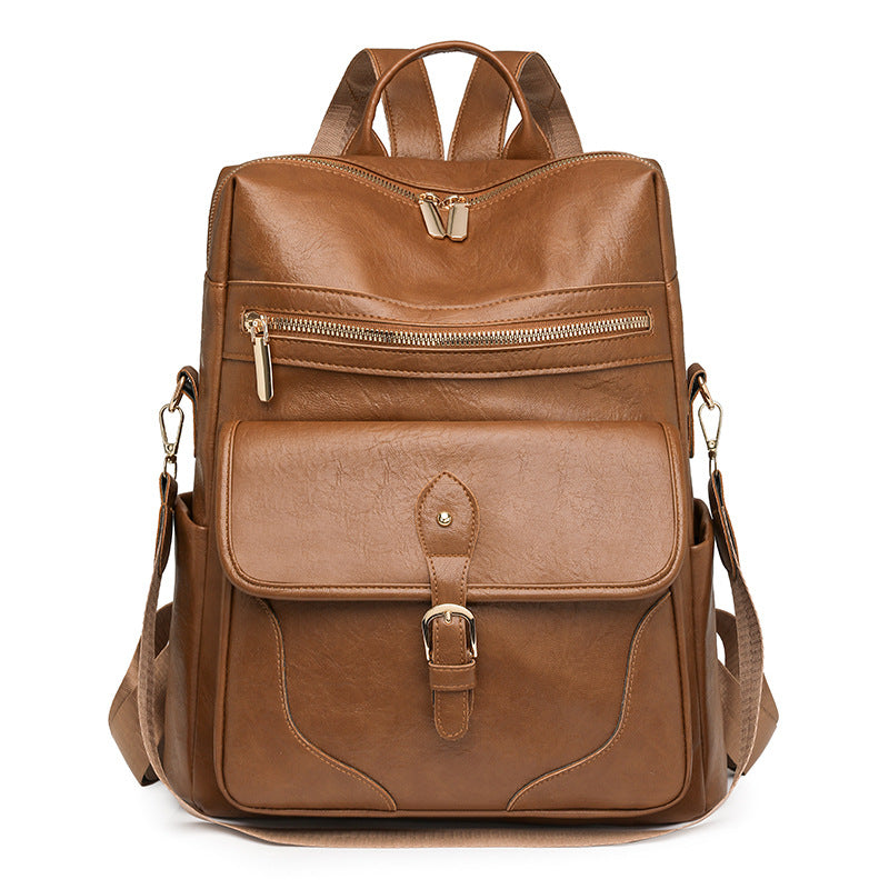 Women's Retro High-grade Soft Leather Large Capacity Women's Backpack