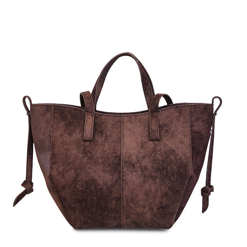 Retro Fashion Hand-held Female Early Autumn Western Style Frosted One Bags