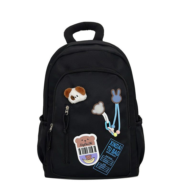 Style Good-looking Early Solid Color High College Western Leisure Backpack