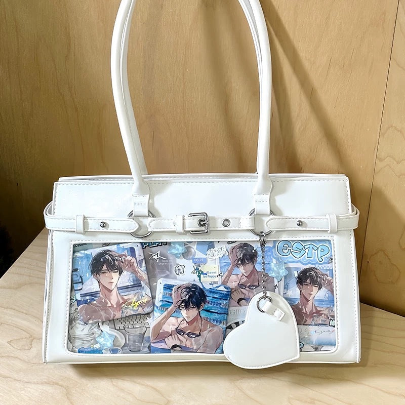 College Style Kelly Two-dimensional Bar Cartoon Women's Shoulder Bag