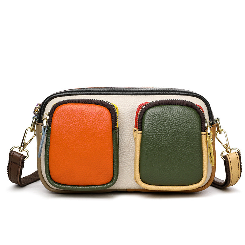 Women's Leather Colorful Top Layer Cowhide Women's Messenger Bag