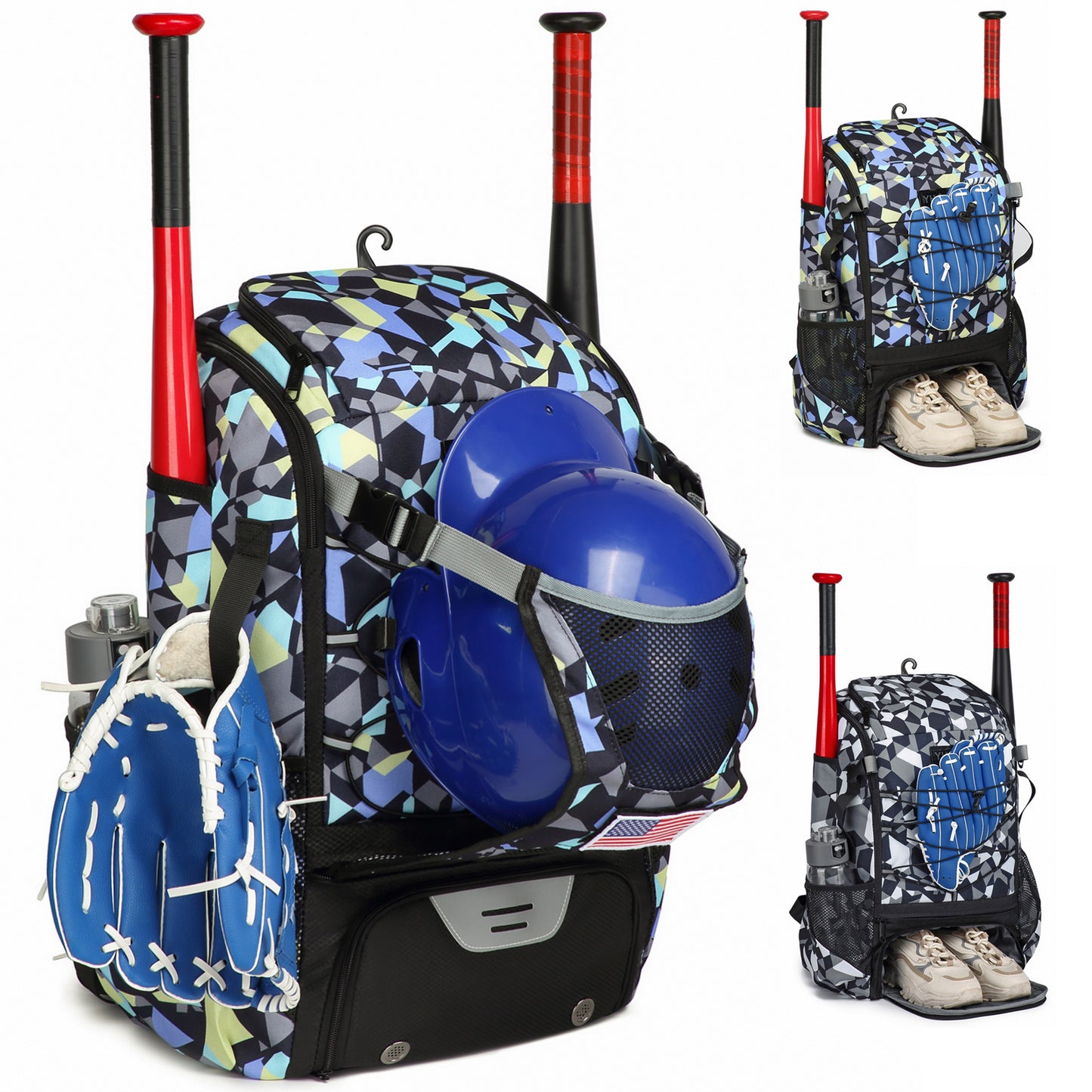 American Baseball Kits Softball Large Capacity Portable Sports Backpack