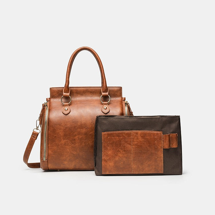 Women's Retro Style Large Capacity High-grade Commute Handbags