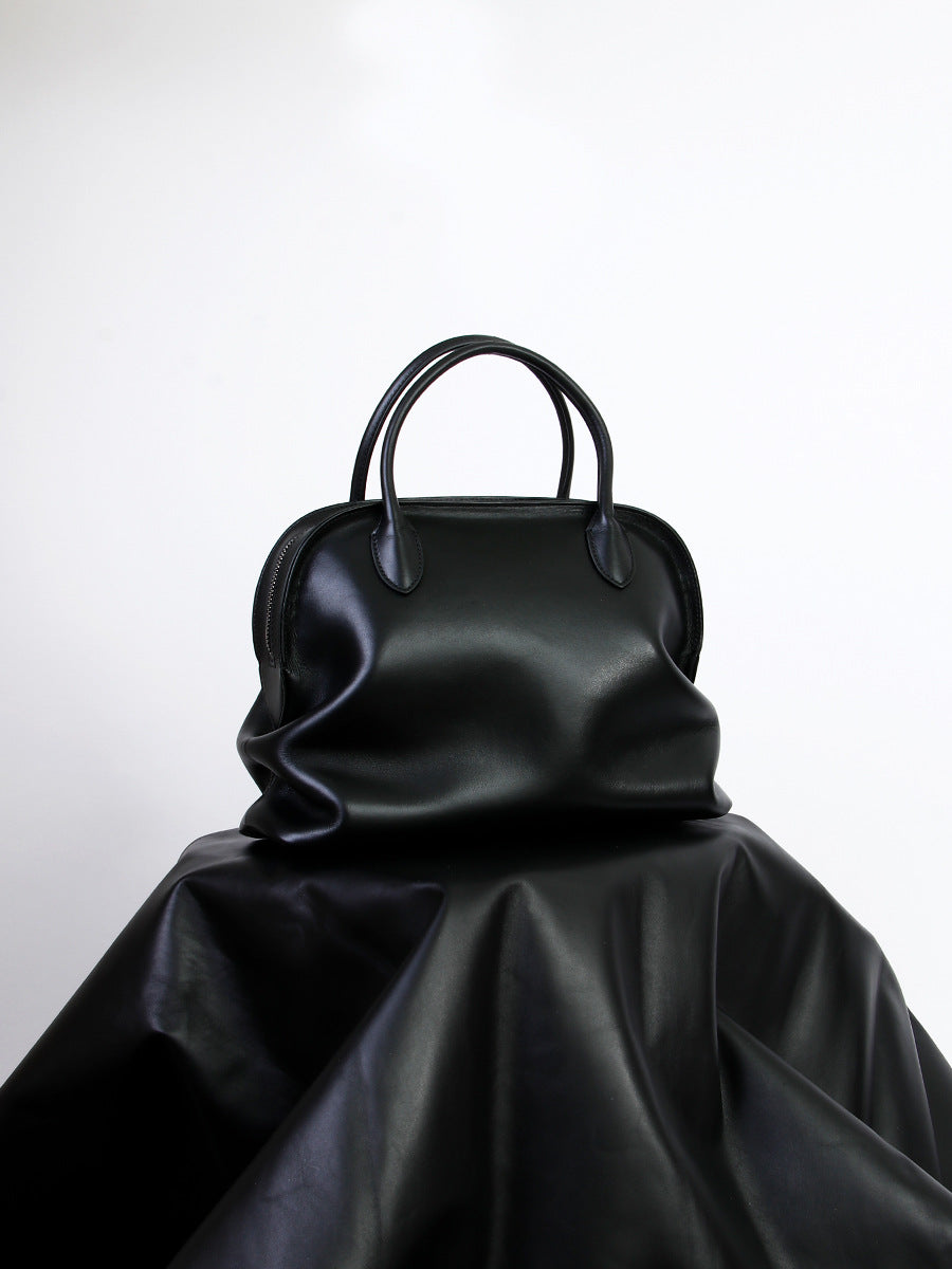 Design Vintage Cowhide Shell Versatile Old Large Capacity Handbags