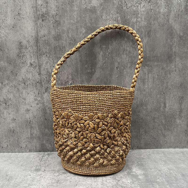 Women's Raffia Hand-woven Portable Western Style Holiday Shoulder Bags