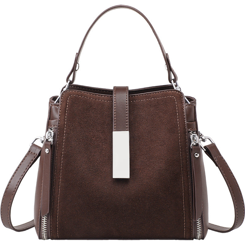 Women's Retro Frosted Flannel High-grade Portable Commuter Women's Messenger Bag