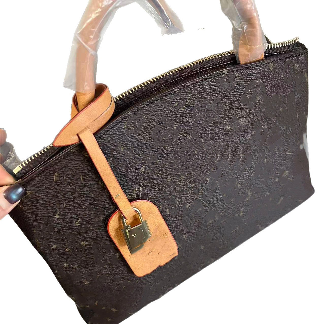 Women's Presbyopic Street Shot Contrast Color Silk Scarf Portable Women's Handbag