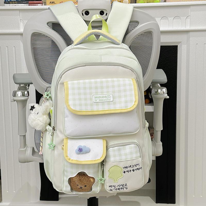Women's Dopamine Contrast Color College Style Primary Leisure Backpack