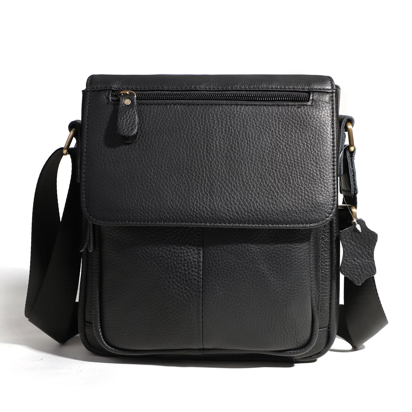 Men's First Layer Cowhide Vintage Cover Commuter Leather Genuine Shoulder Bags