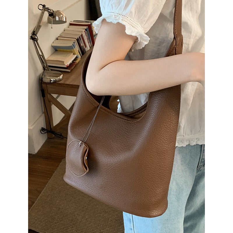 Women's Korean Underarm Simple Solid Color Soft Bags