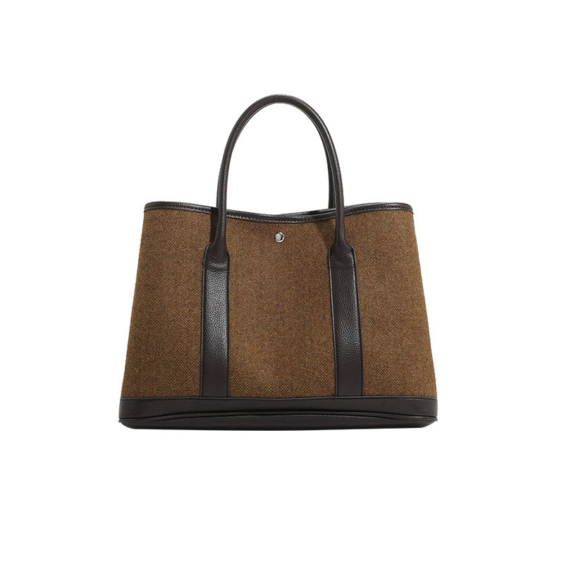 Women's Color Contrast Patchwork High-grade Portable Canvas Women's Handbag