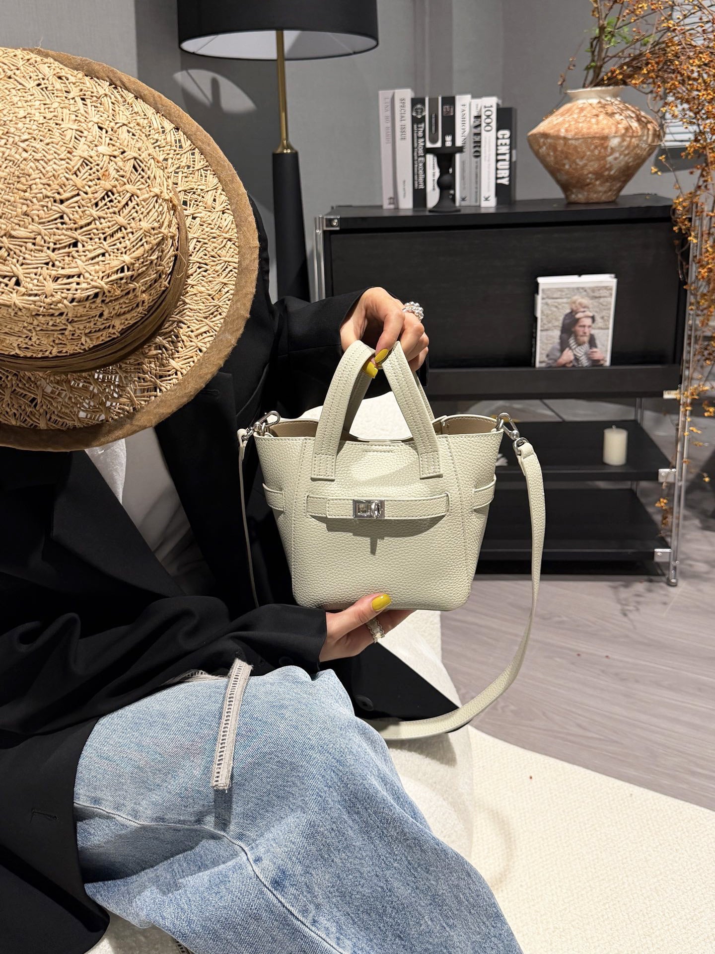 Women's High-grade Vegetable Basket Hand Carrying Bucket Bag