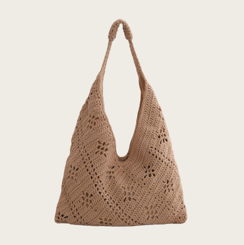 Weaving Artistic Style Wool Seaside Holiday Shoulder Bags