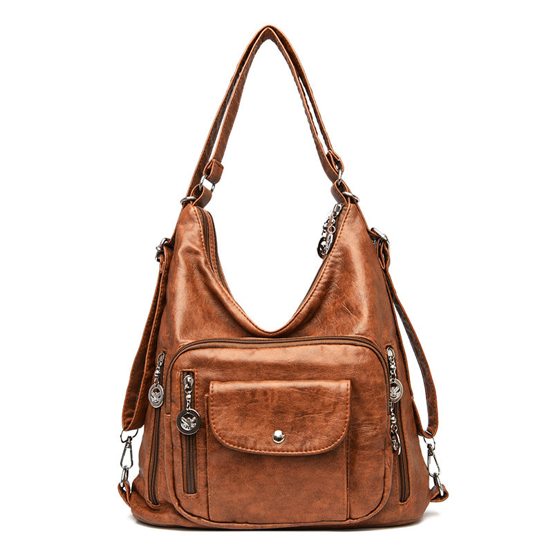 Durable Women's Retro Soft Leather Mother Women's Shoulder Bag