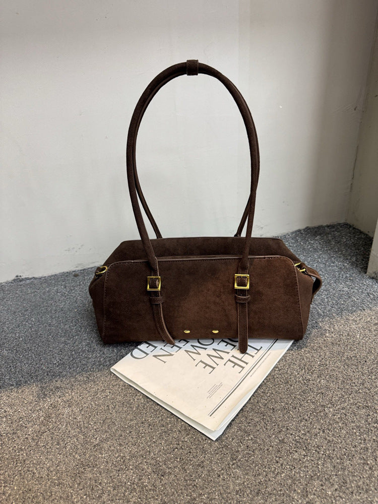Boston Long Oil Wax Baguette Female Underarm Bag
