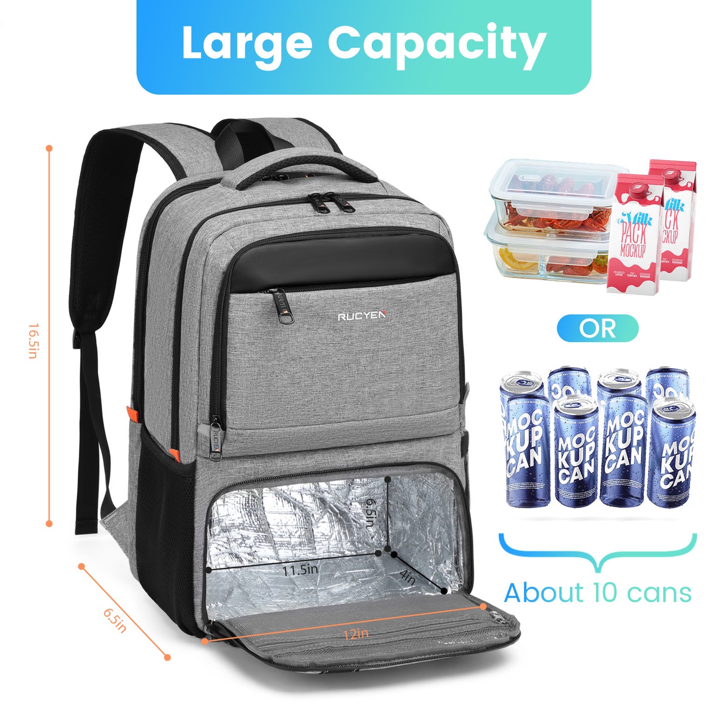 Women's Medium College Waterproof Lunch Insulated Leisure Backpack