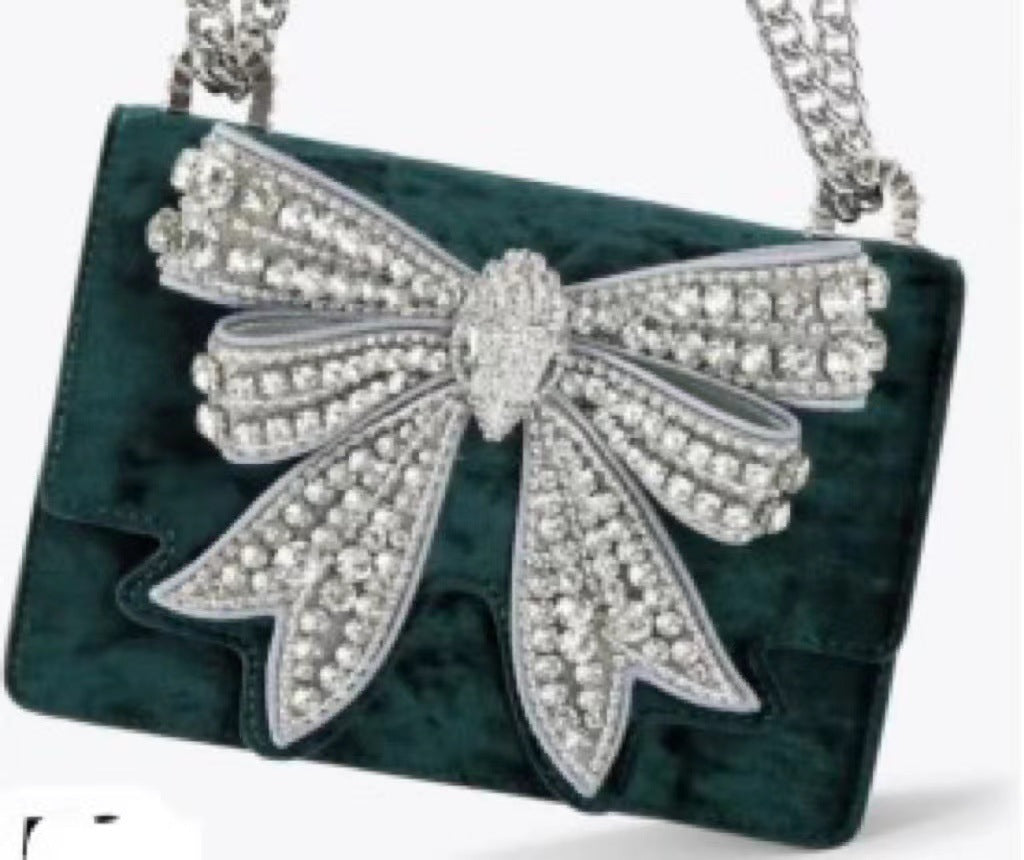 Women's Banquet Fashion Shiny Sweet Chain Diamond Butterfly Women's Messenger Bag