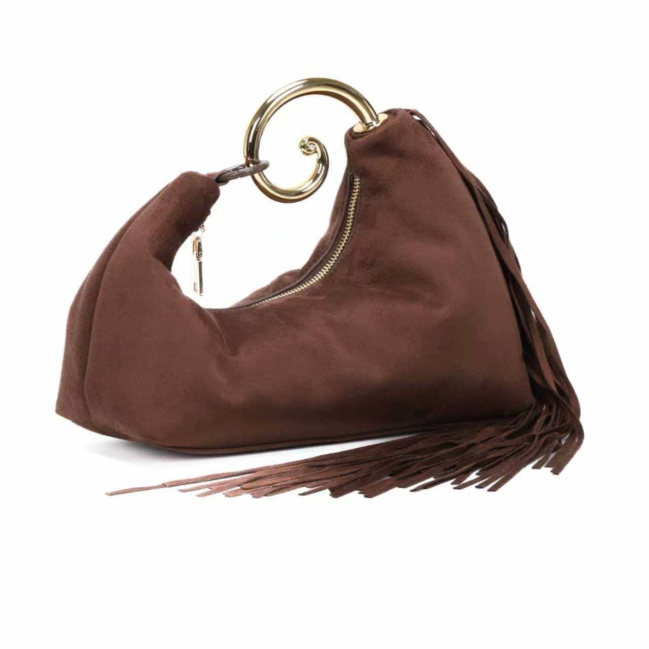 Large Capacity Hand Holding Dinner Fashion Frosted Suede Bags
