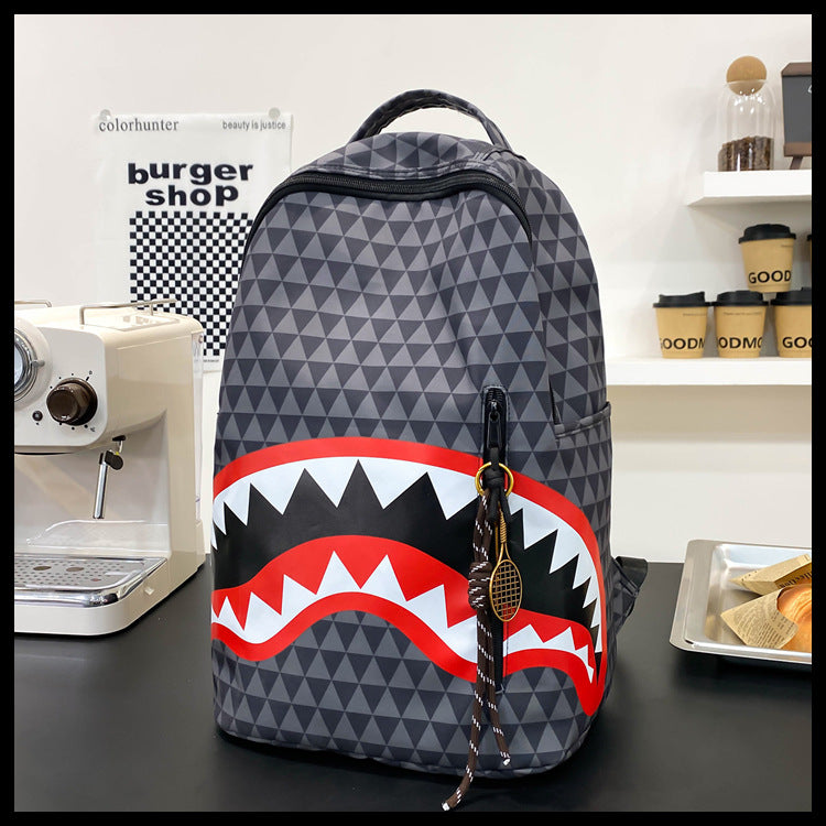 Creative Shark Funny Ugly Cute Large Capacity Leisure Backpack