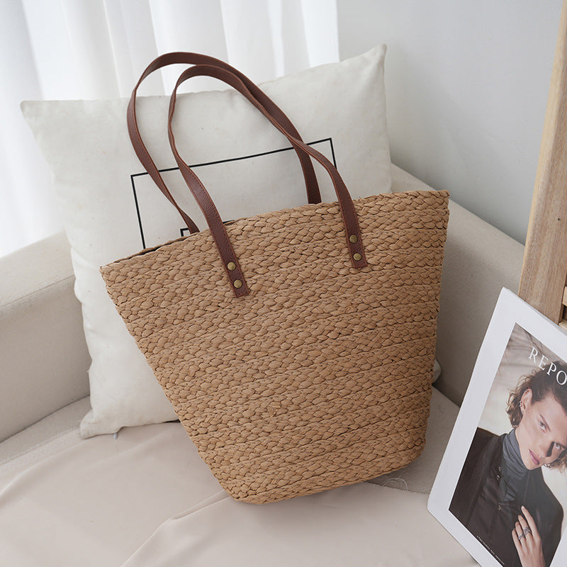 Women's Handmade Paper Summer Beach Versatile Woven Handbags