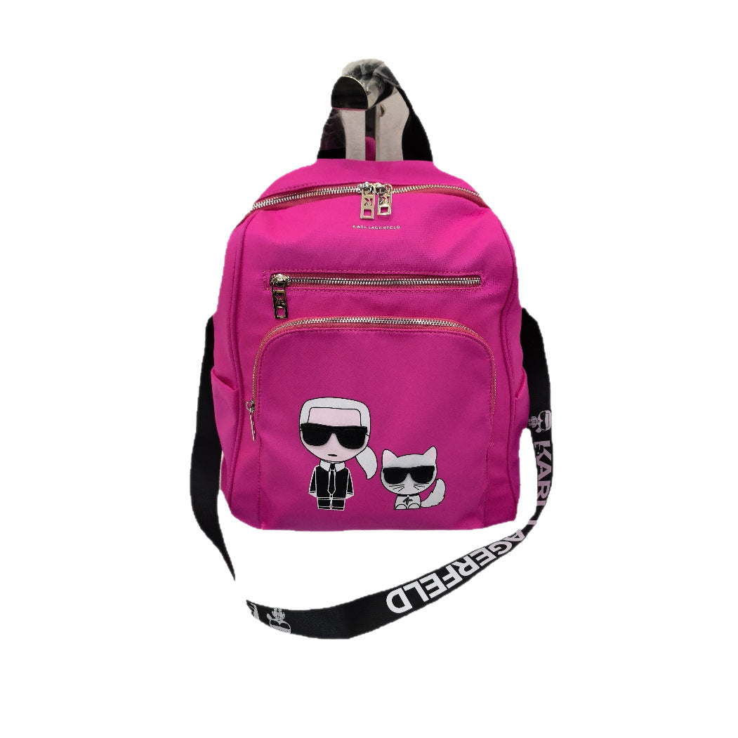 Women's Buddha Texture Cartoon Printed College Style Women's Backpack