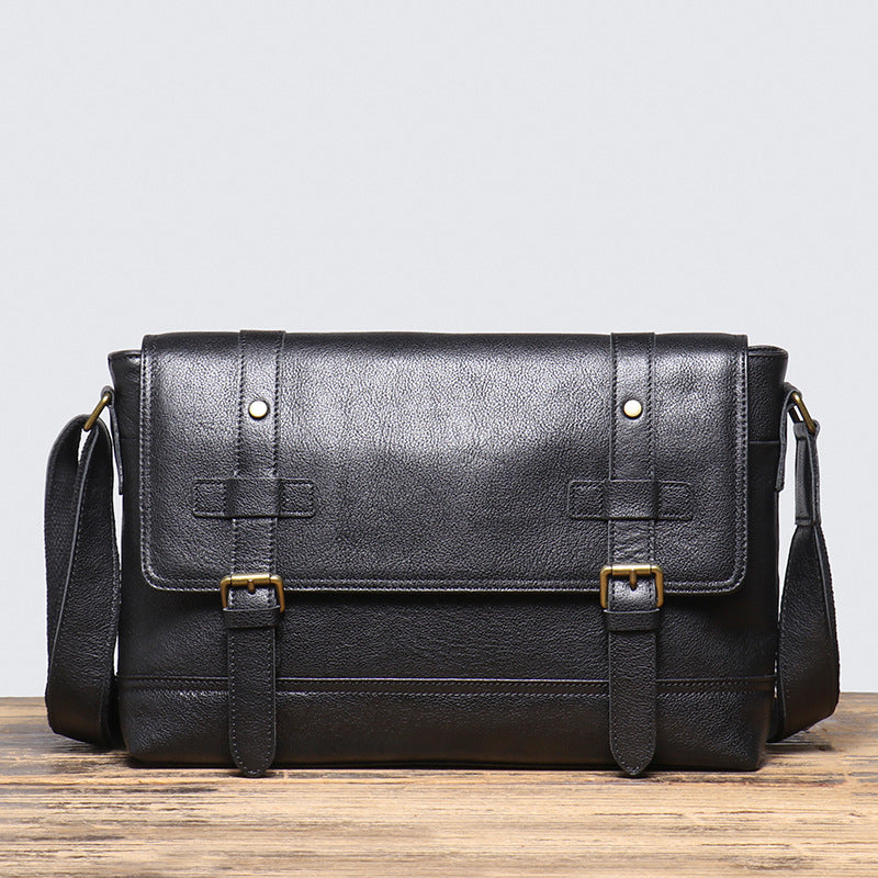 Women's & Men's Vintage Leather Cowhide Large Capacity Men's Messenger Bag