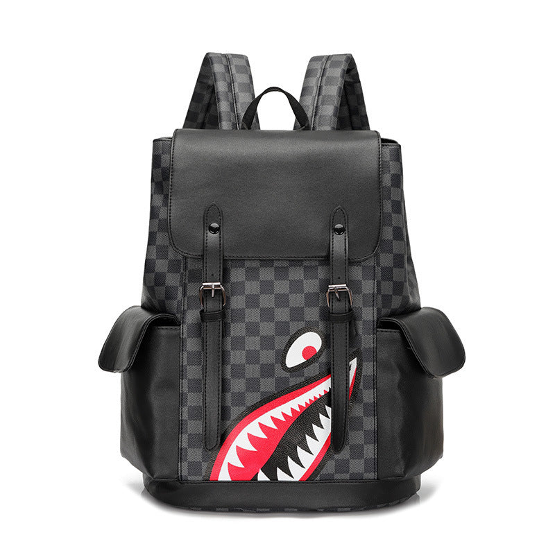 Men's Fashion Presbyopic Soft Leather Large Capacity Backpacks