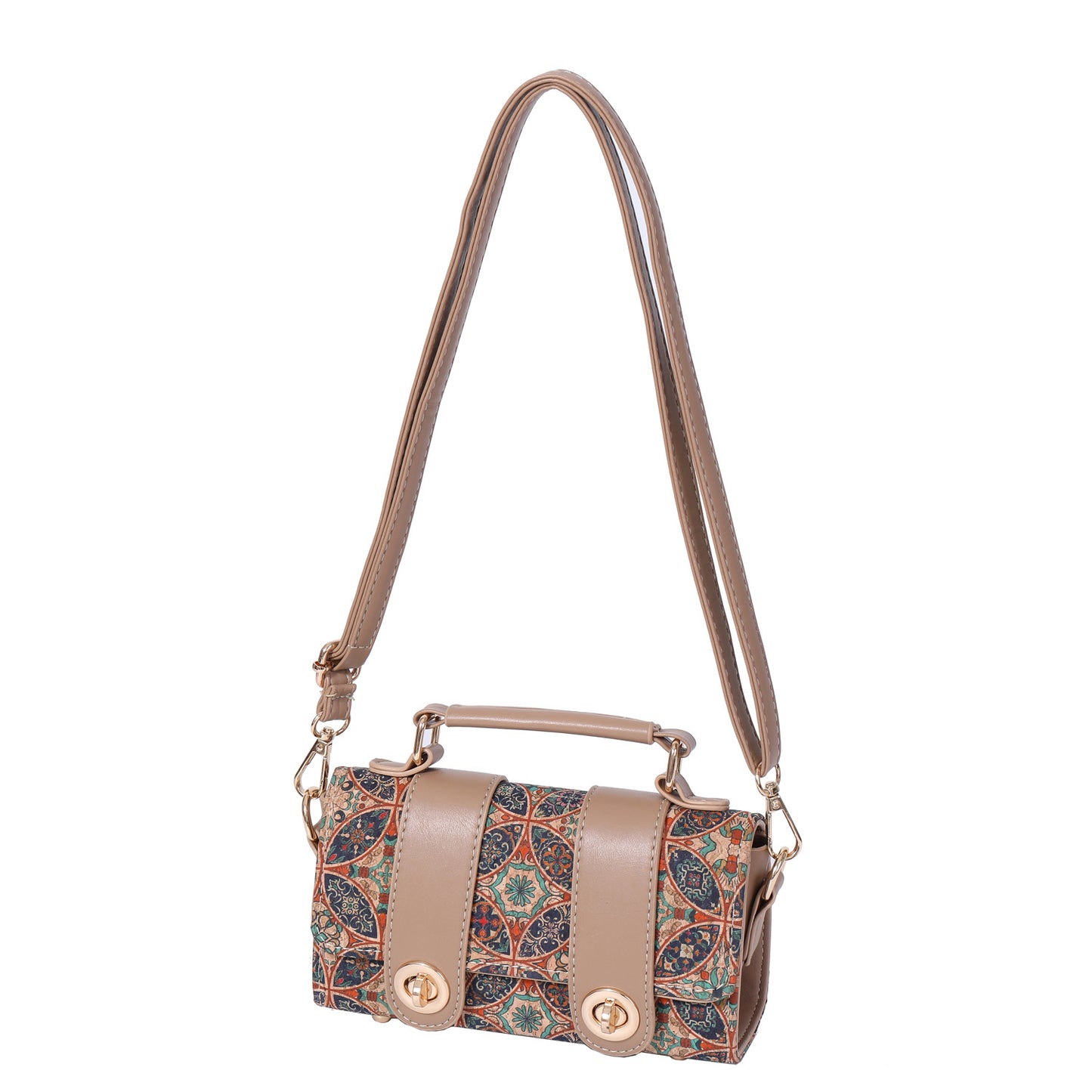 Women's Wooden Outside Cork Tree Leather Exquisite Handbags
