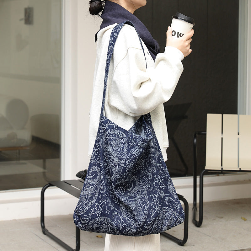 Women's Artistic Canvas Fashion Embroidery Thread Pattern Shoulder Bags