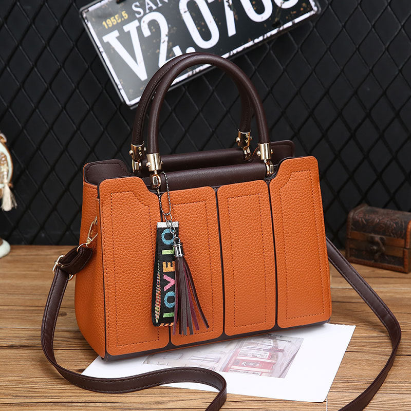 Women's Single Large Capacity Simple Fashion Solid Color Stitching Women's Shoulder Bag