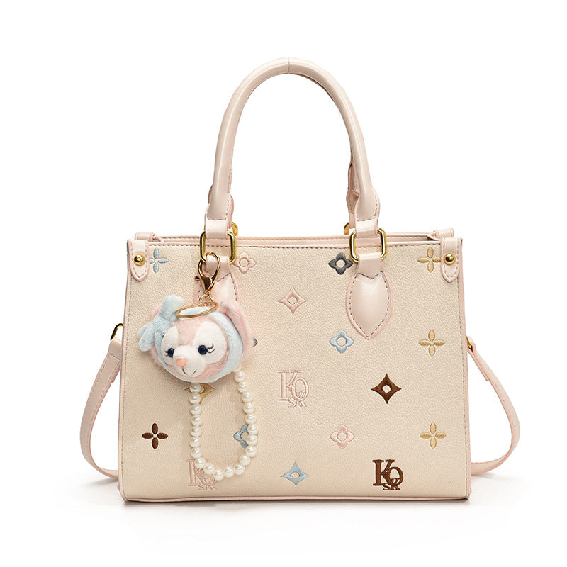 Women's Embroidered Letter Commuter Cute Korean Style Tote Bag