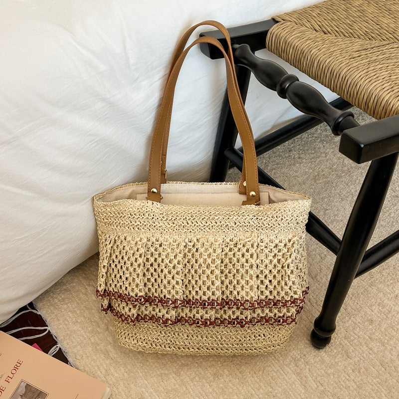 Women's Design Straw Spring Seaside Vacation Weaving Bags