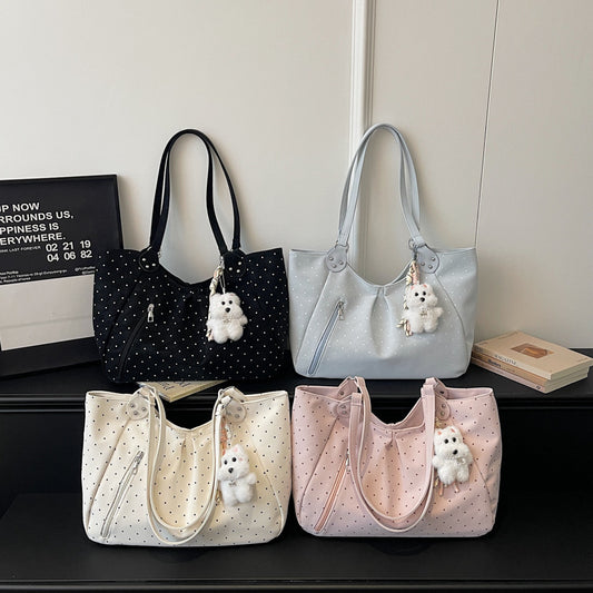 Women's Large Capacity Totes High-grade Versatile Polka Women's Messenger Bag