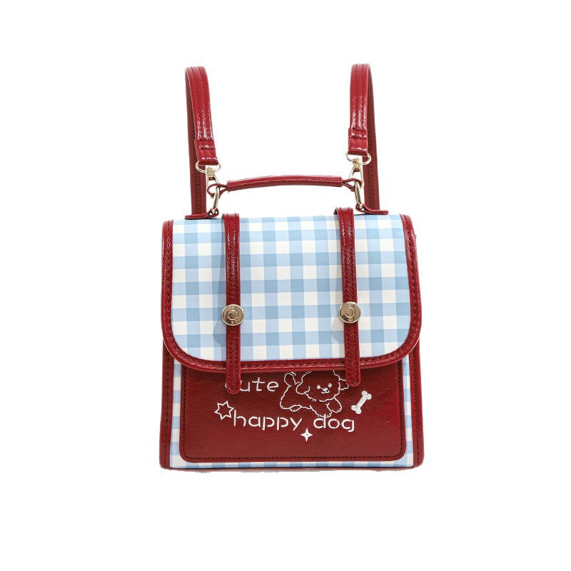 Women's Checked Korean Niche Design Street Trend Women's Backpack