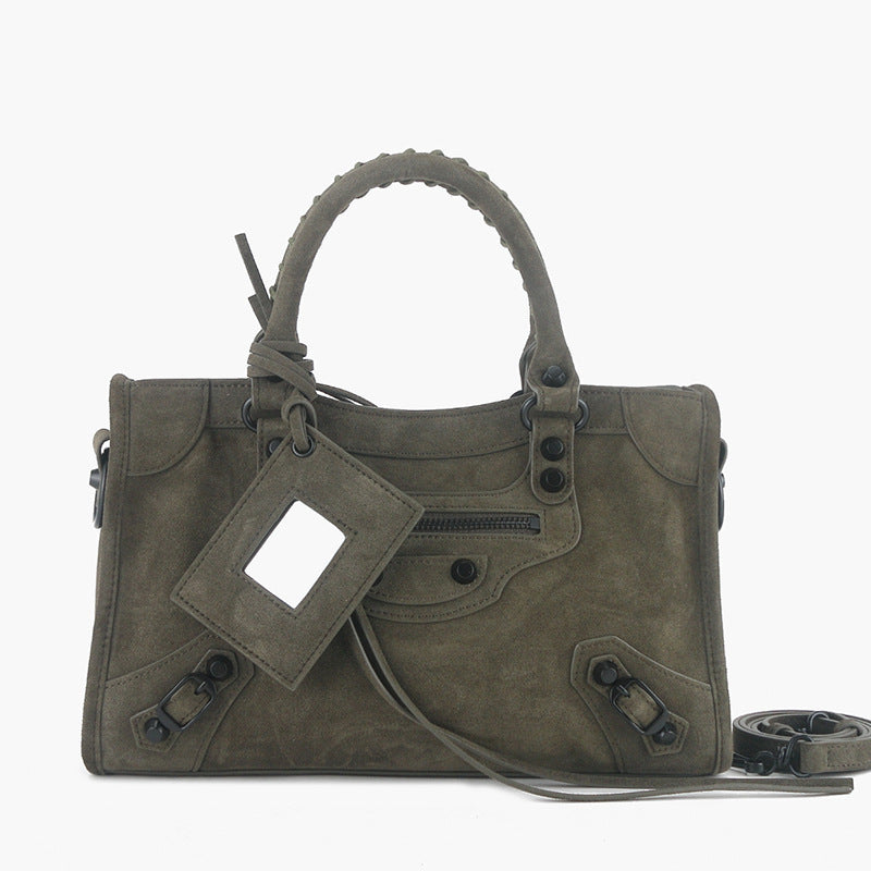 Version Rivet Motorcycle Frosted Genuine Leather Bags