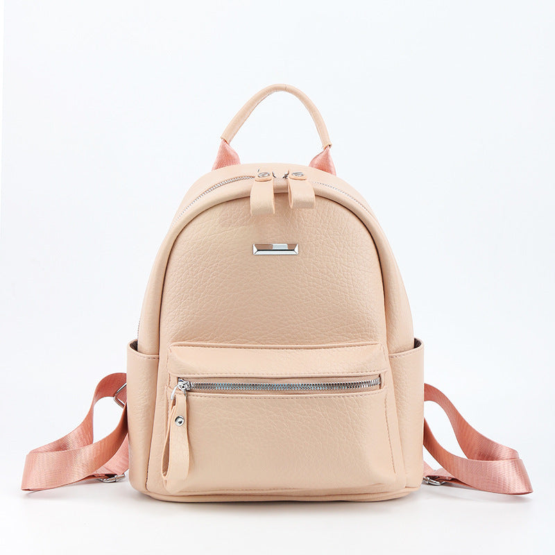 Women's Fashionable Simple Large Capacity Solid Color Korean Style High Texture Women's Backpack