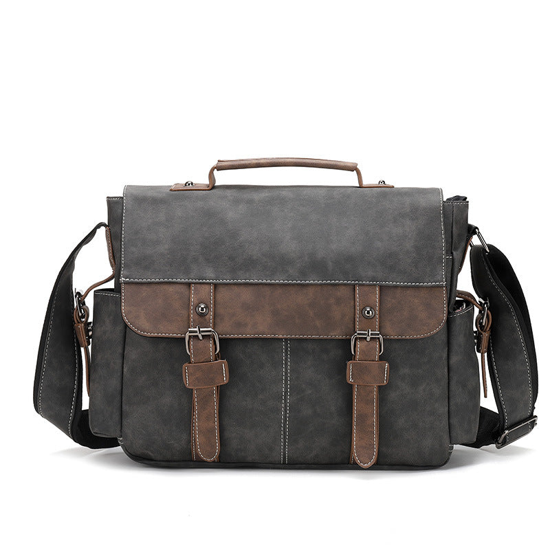 Men's Retro British Style Horizontal Large Capacity Shoulder Bags