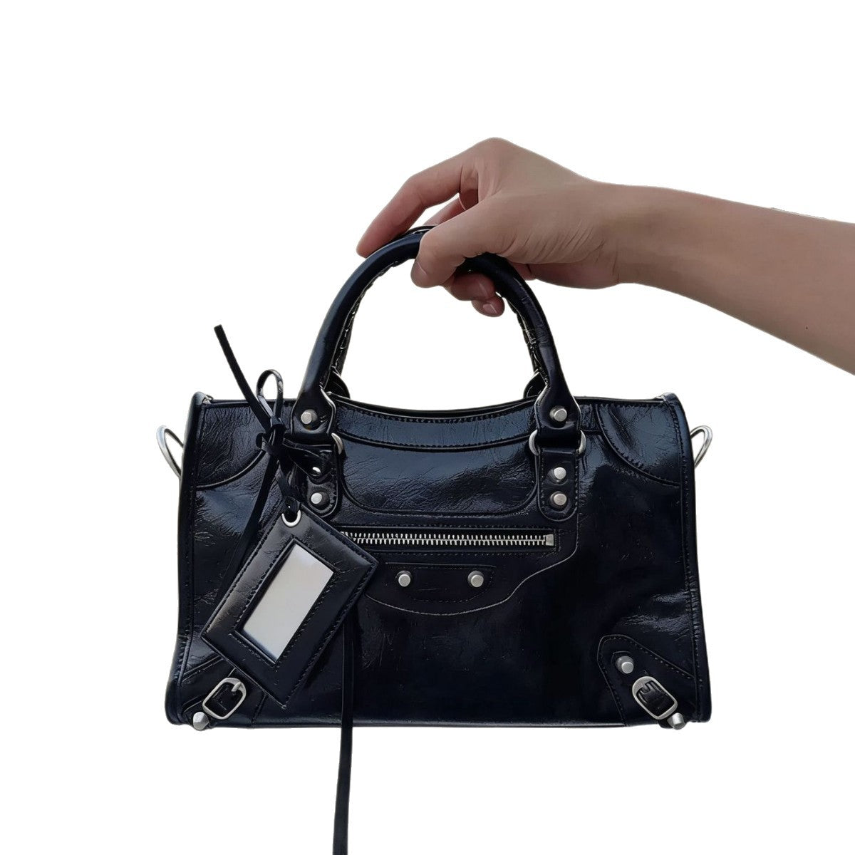 Paris Advanced Texture Hot Rivet Motorcycle Large Capacity Totes Bags