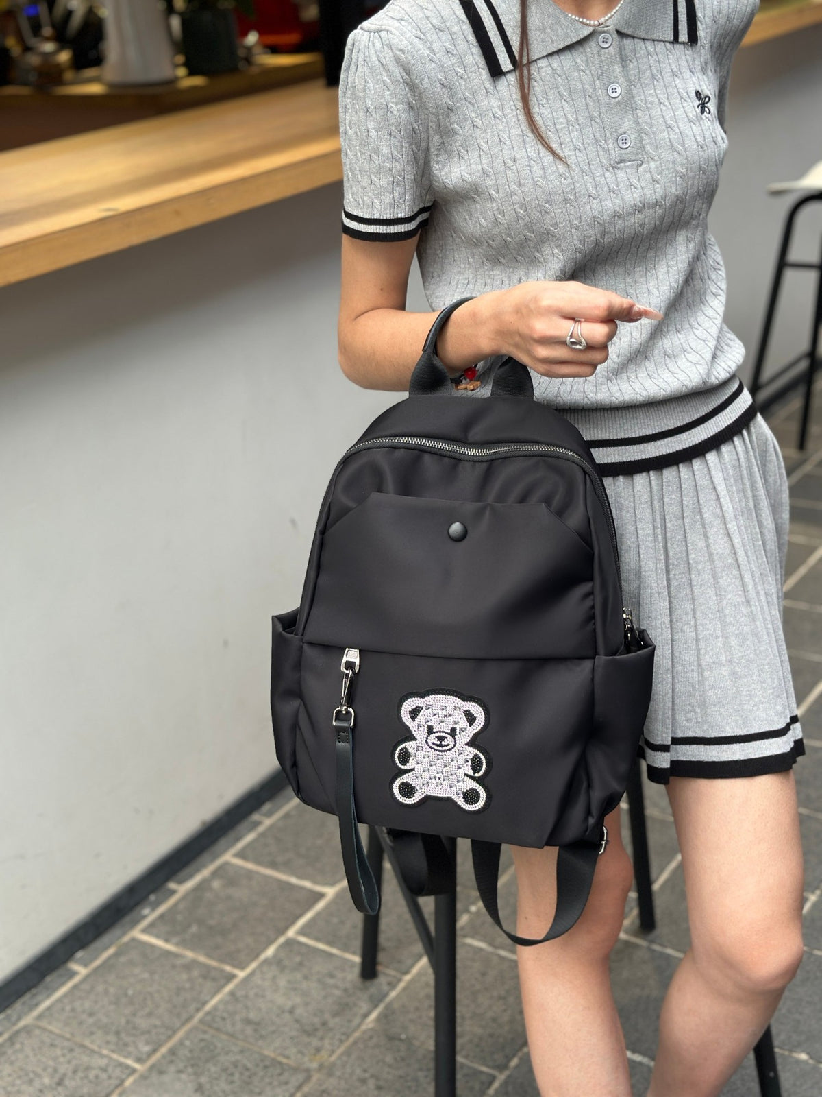Women's Lightweight Waterproof Plaid Nylon Simple Minority Women's Backpack