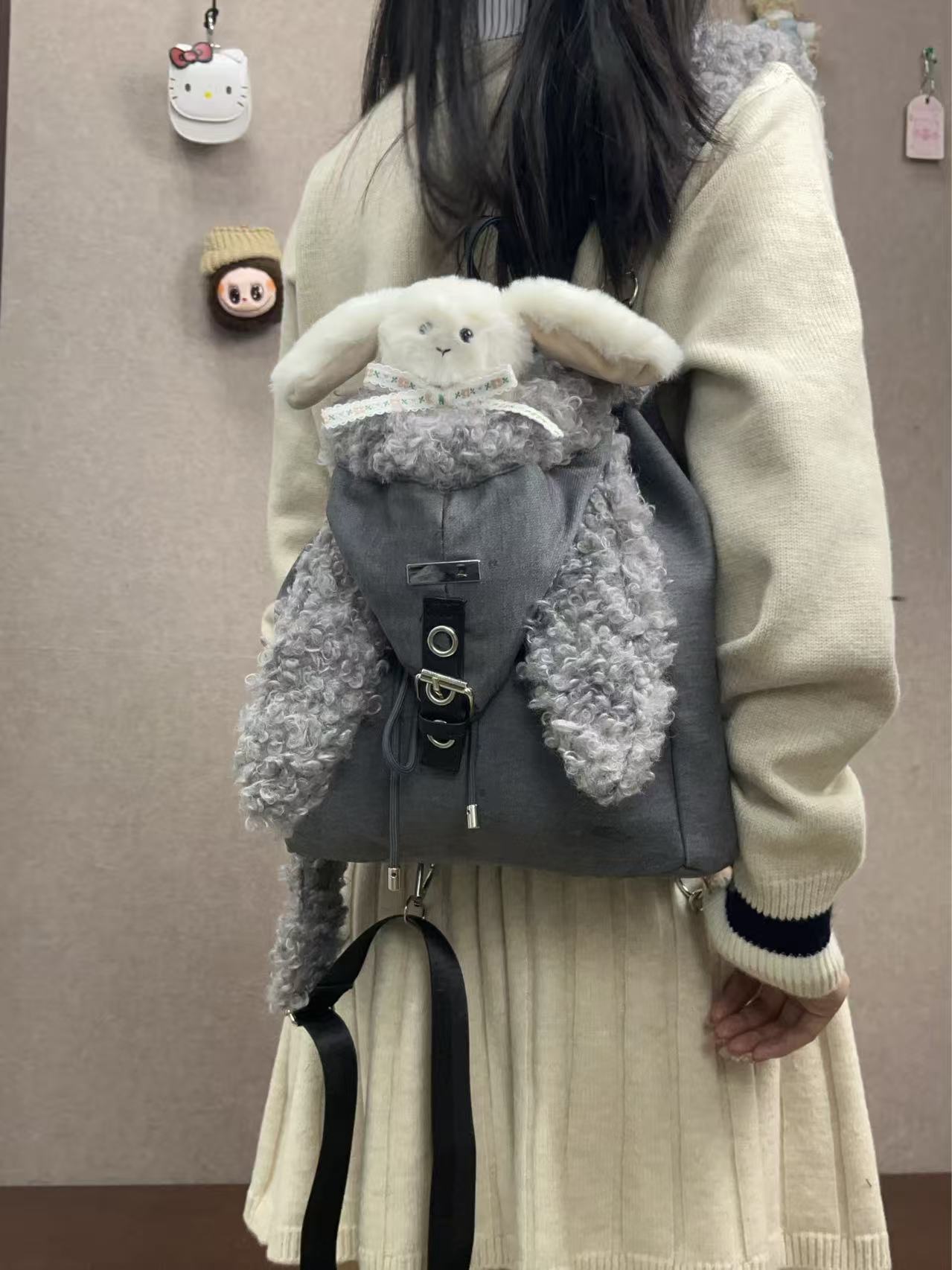Women's Rabbit Ears Hat Large Capacity Versatile Women's Backpack