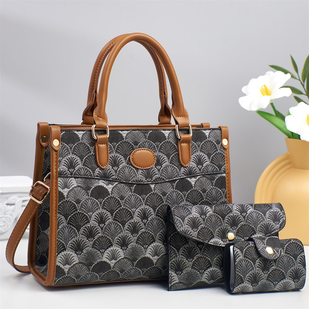 Women's Style Printed Large Capacity Textured Trendy Women's Handbag