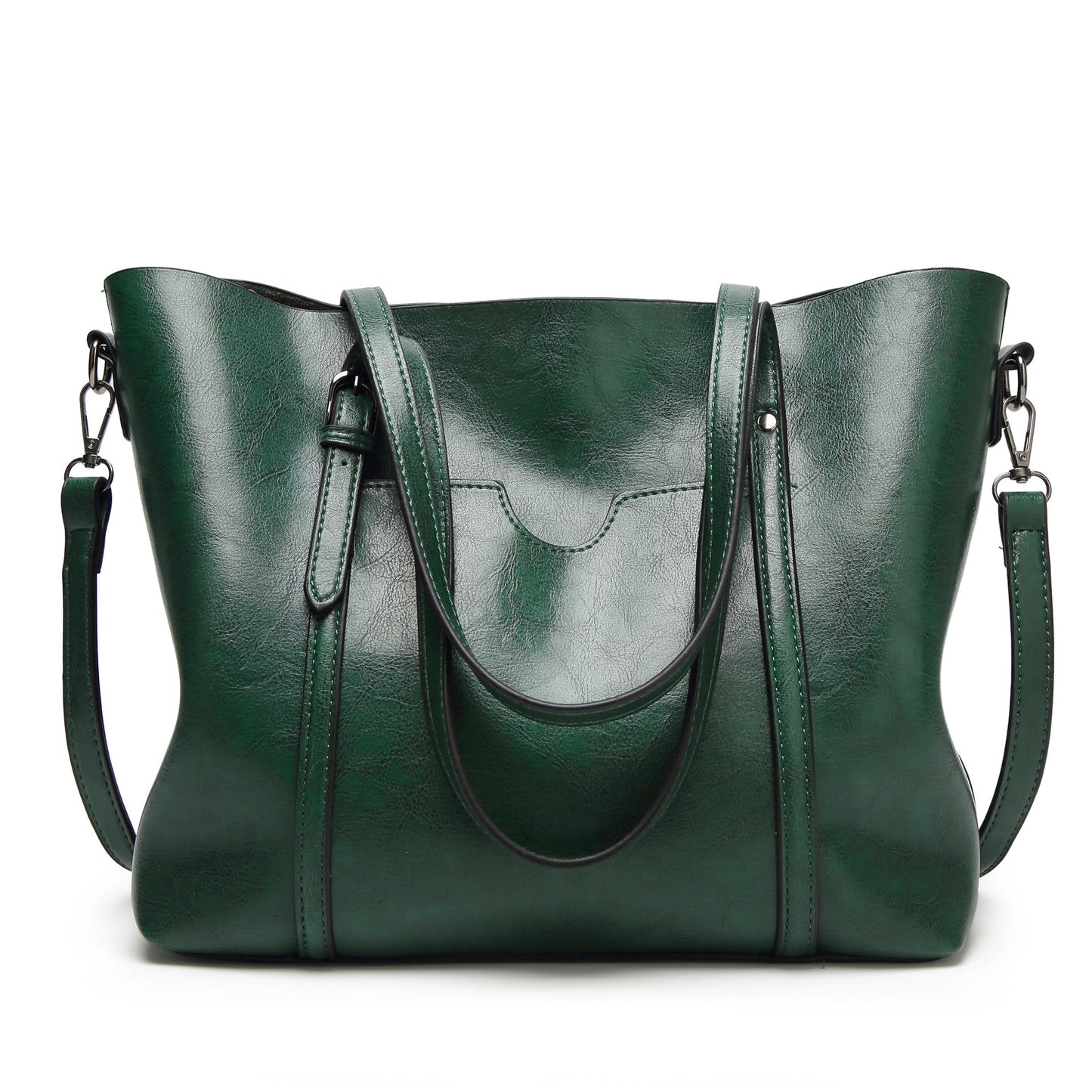 Women's Tide Fashion Oil Wax Leather Portable Tote Bag