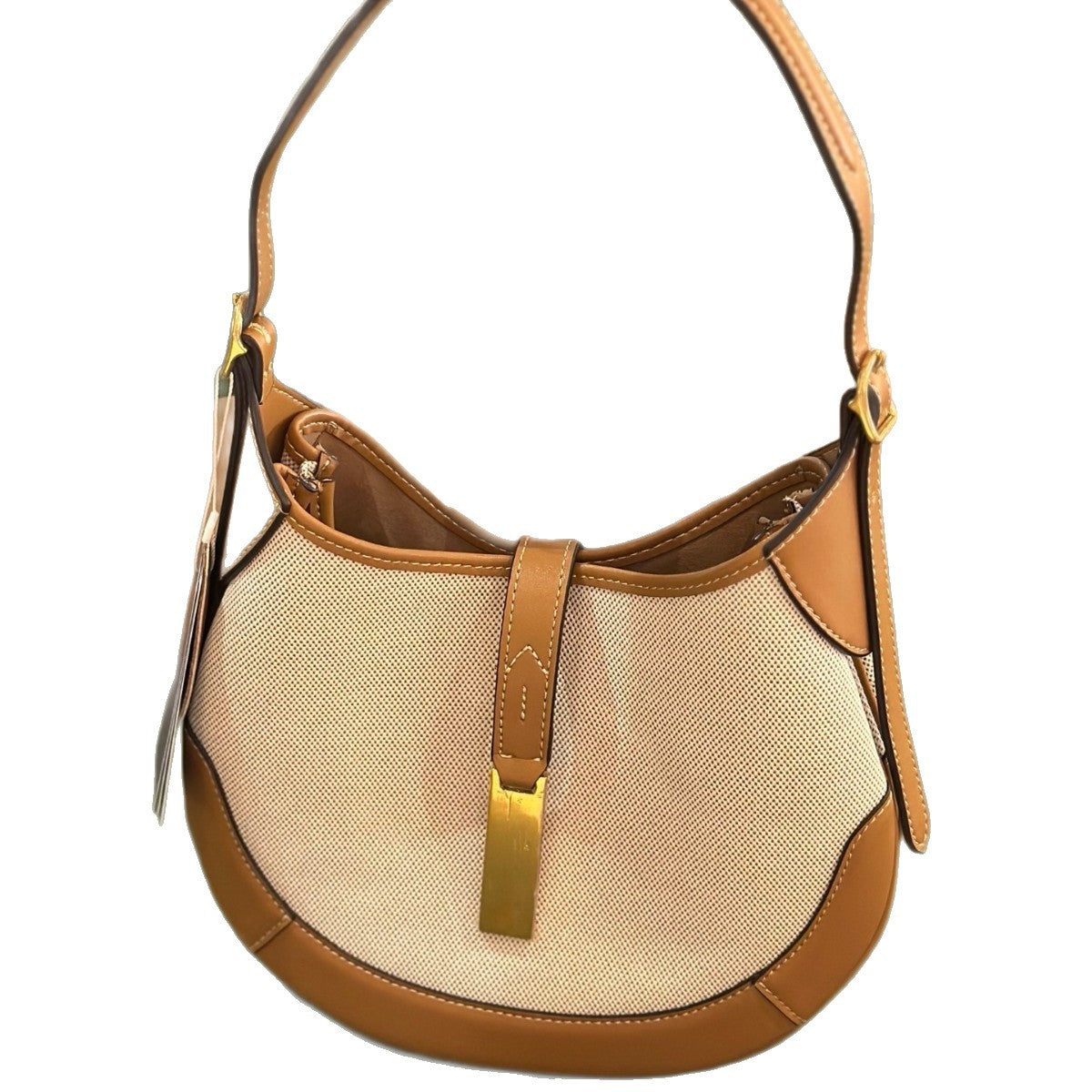 Stitching Leather Lazy Old Money Style Tote Bag